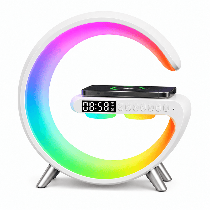 Luminária LED G-Speaker | Caixa de Som Bluetooth | Carregador Sem Fio