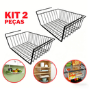 Wire Hanging Basket Cesto Suspenso Aramado Organizador De Cozinha E Armário Prateleira De Encaixe